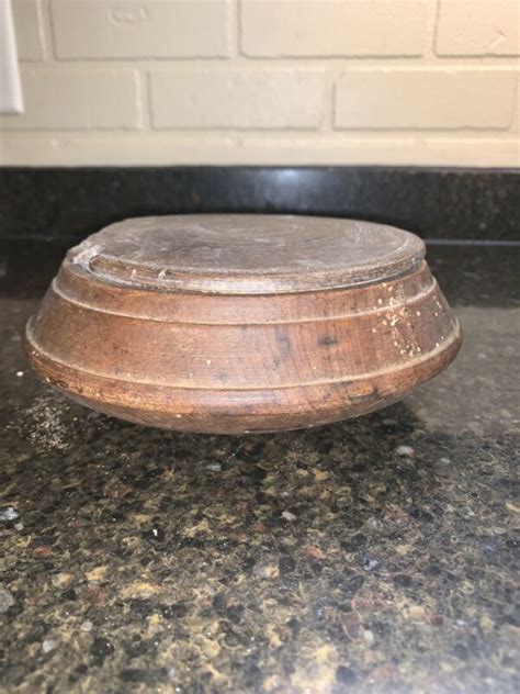 Early Antique Wooden Treen Lidded Bowl Antique Price Guide Details Page