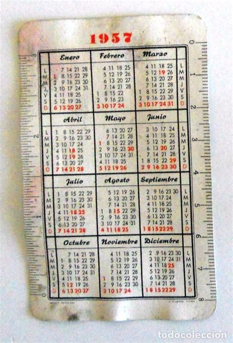 Calendario Bolsillo Antiguo 1957 Heraclio Four Comprar Calendarios