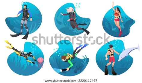 Set Divers Characters Isolated On White Stock Vector Royalty Free
