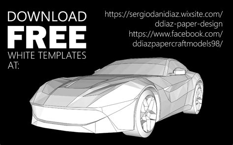 Papercraft Car F12 Free Papercraft Pap Pinterest Printable