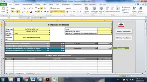 Plantilla Conciliación Bancaria 2019 En Excel Con Macros Bs 30000