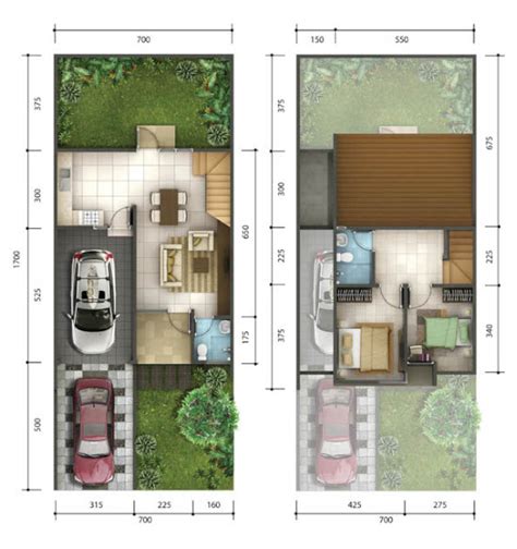 lingkar warna  denah rumah minimalis ukuran  meter  kamar tidur