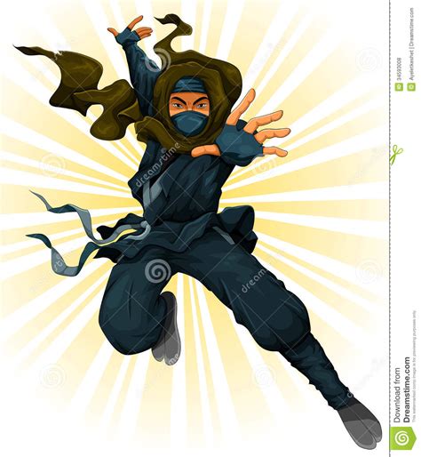 Cartoon Ninja Stock Vector Illustration Of Full