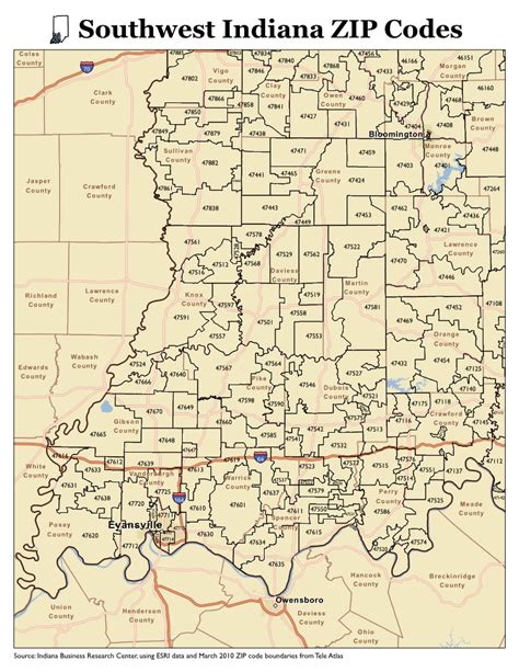 Free Indiana Zip Code Map United States Map