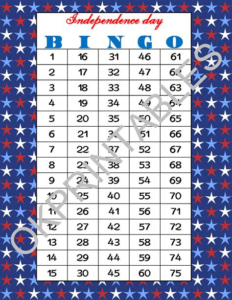 There are two types of bingo cards. 60 Happy 4th of July Bingo cards - Printable Independence ...