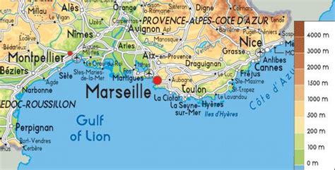 Harta De La Sud De Franța Coasta Hartă A Franței De Coasta De Sud