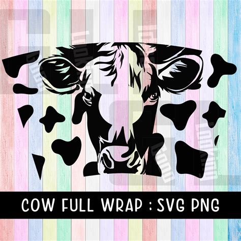 Full Wrap Starbucks Cow Cold Cup SVG DYI Venti Cup Instant | Etsy