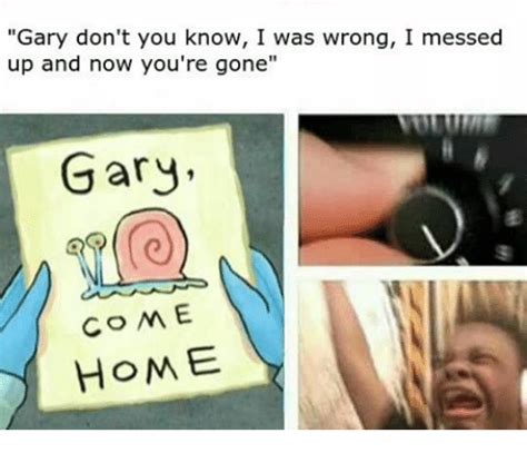 Gary Dont You Know I Was Wrong I Messed Up And Now Youre Gone Gary