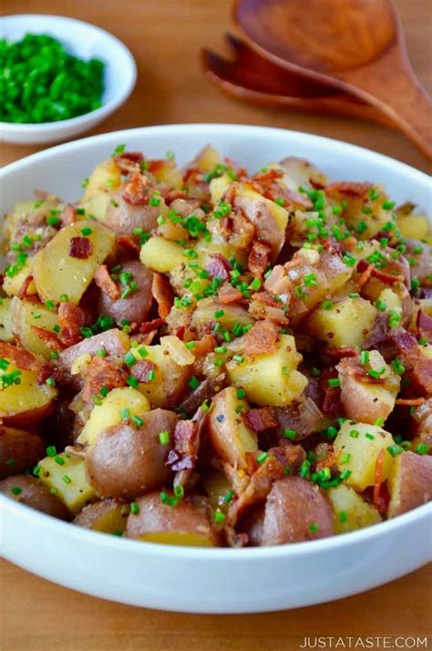 A Quick And Easy Warm Bacon Dressing Transforms Potato Salad Into The Ultimate Flavorful Side