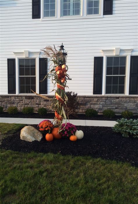 Fall Decorations For The Front Lamp Post Fall Outdoor Decor