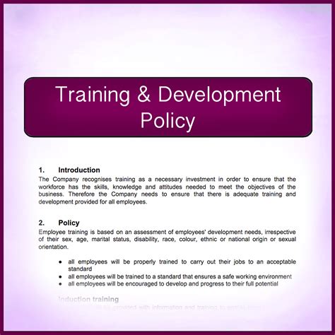 training development policy print  matters