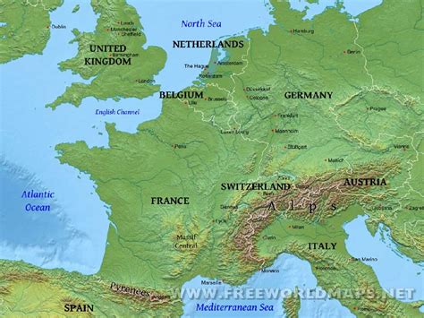 Physical Feature Map Of Europe United States Map Europe Map