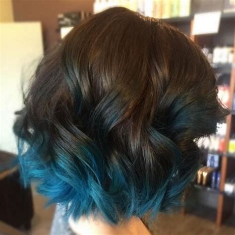 Aqua Blue Tips On Brown Hair