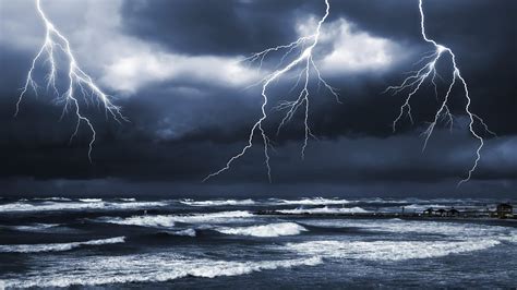 Rain Thunder And Ocean Sounds Black Screen ⛈️ Storm White Noise For