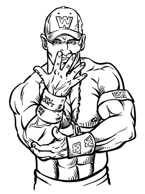 John Cena Wwe Coloring Page Free Printable Coloring Pages
