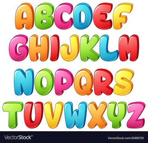 Set Colorful Alphabets Letter On A White Backgr Vector Image