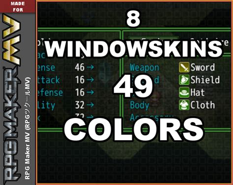 8 Windowskins 49 Colors Rpg Maker Mv By Theunpropro
