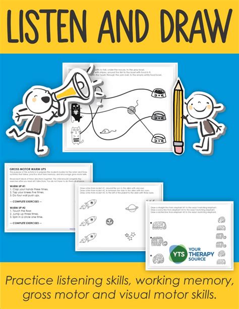 Listen And Draw Activity Pdf Freebie Your Therapy Source
