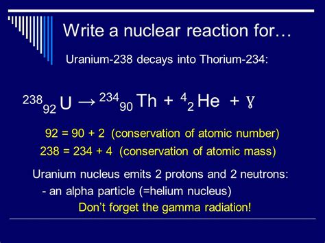 Ted Ed 4 Min U → Th He ɣ Write A Nuclear Reaction For Uranium 238