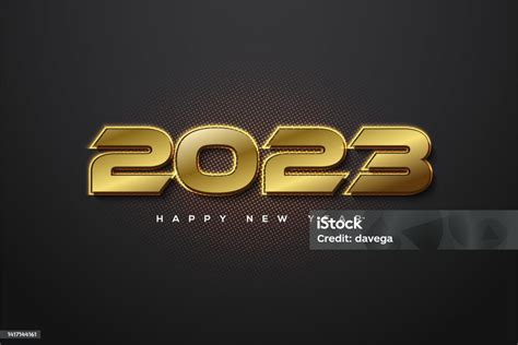 Vetores De Ouro Número 2023 Feliz Novo Ano Moderno Fundo De Luxo E Mais