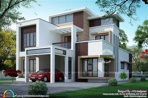 2400 Sq Ft Modern Flat Roof Home Design Kerala Home Design And Floor