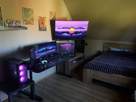 Black Purple Cool Room Designs Gaming Room Setup Video Game Rooms