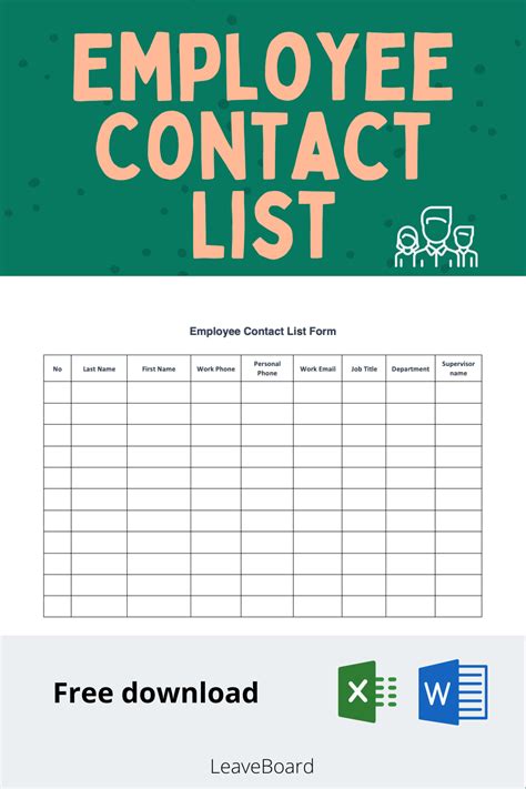 Excel Contact Template