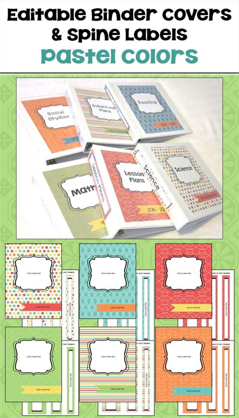 Spice jar labels and template to print worldlabel blog. Editable Binder Covers and Spines in Pastel Colors (With ...