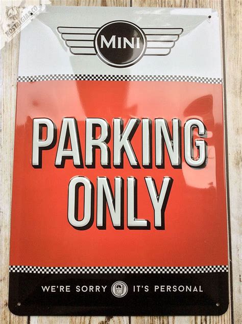 Beautiful Mini Parking Only Embossed Wall Tin Sign Car T Garage Bmw