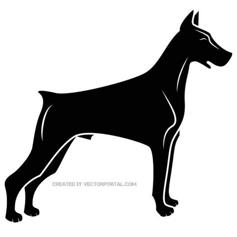 Vector Silhouette Of A Doberman Dog Doberman Doberman Dog Breed