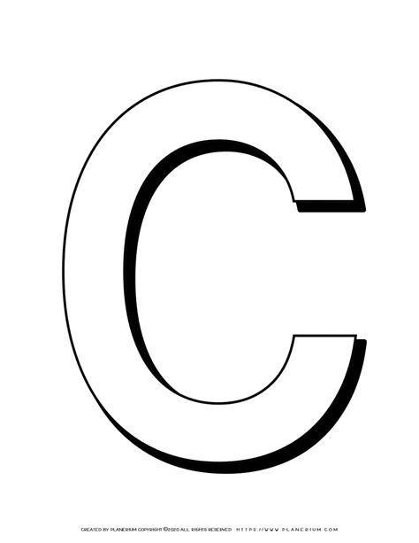 Alphabet Coloring Pages English Letters Capital C Planerium