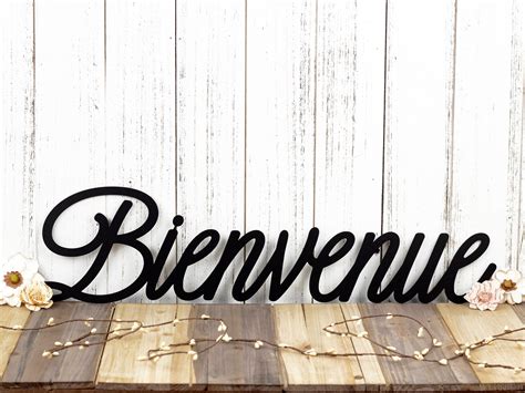 Bienvenue French Welcome Metal Wall Art Welcome Sign Outdoor Sign