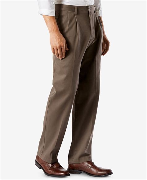 Dockers Mens Big And Tall Easy Classic Pleated Fit Khaki Stretch Pants