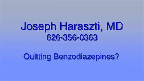 Quitting Benzodiazepines YouTube