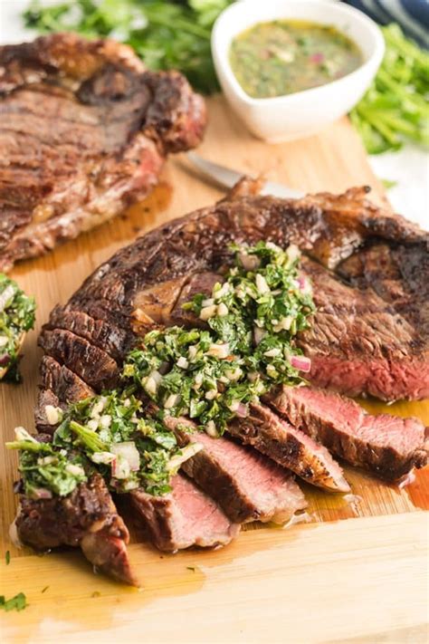 Grilled Steak With Chimichurri Sauuce Lemon Blossoms