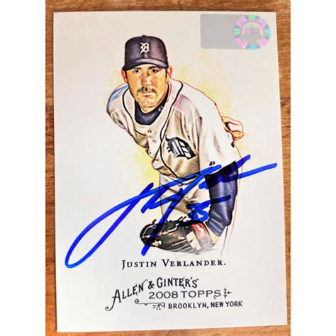 Justin Verlander Autographed Detroit Tigers Allen Ginter S