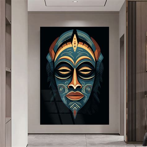 African Wall Decor African Glass Home Decor African Face Symbol Wall
