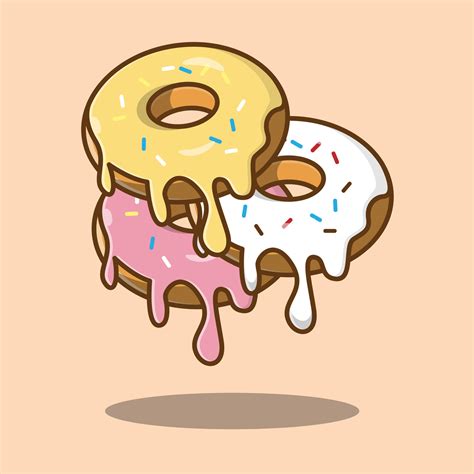 Three Donuts Illustration Cream Donut 5070041 Vector Art At Vecteezy