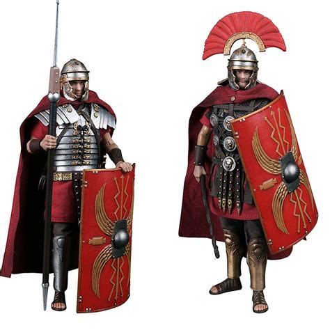 1 12 Roman Soldier Armor With Weapons Heavy Infantry Standard Bearer