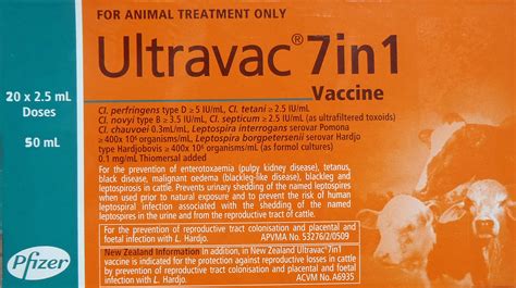 If you get a new dog, sooner or later you'll have a discussion with your vet about vaccines. Ultravac 7 In 1 Vaccine For Cattle. 50ml, 100ml or 250ml packs