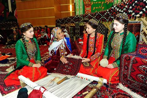 Traditional Turkmen Carpet Making Art In Turkmenistan Intangible