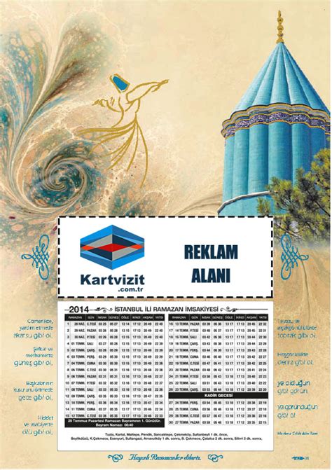 Namaz vakitleri > türkiye > i̇stanbul i̇msakiye. Konya Mevlana İmsakiye 2014 | Kartvizit.com.tr
