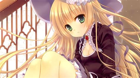 Wallpaper Illustration Blonde Long Hair Anime Girls Looking At Viewer Hat Costume