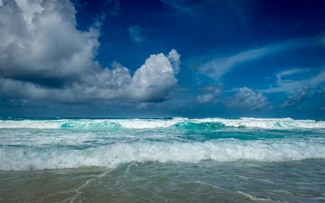 Nature Landscape Sea Beach Waves Clouds Sky Seychelles Island