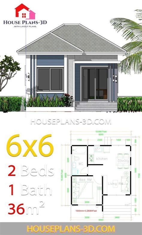 House Plans 7x6 With 2 Bedrooms Hip Roof Samphoas Plan House Plans