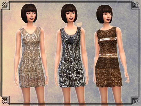 6 Art Deco Inspired Dresses By Notegain At The Sims Resource Sims 4