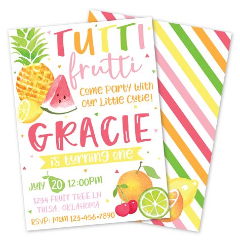 Tutti Frutti Birthday Party Invitation The Party Darling