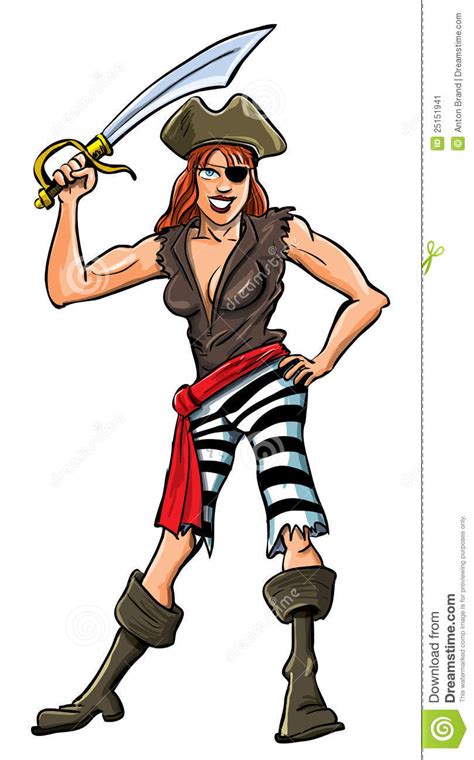 Illustration De Dessin Animé De Pirate Sexy De Dame Image Stock