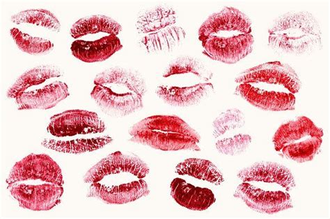 Realistic Lipstick Kisses Lipstick Mark Lipstick Kiss Creative Sketches
