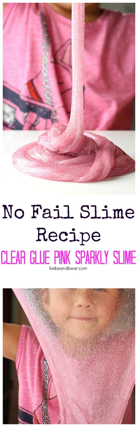 Best Slime Recipe Clear Glue Fine Glitter Slime Food Kids Love